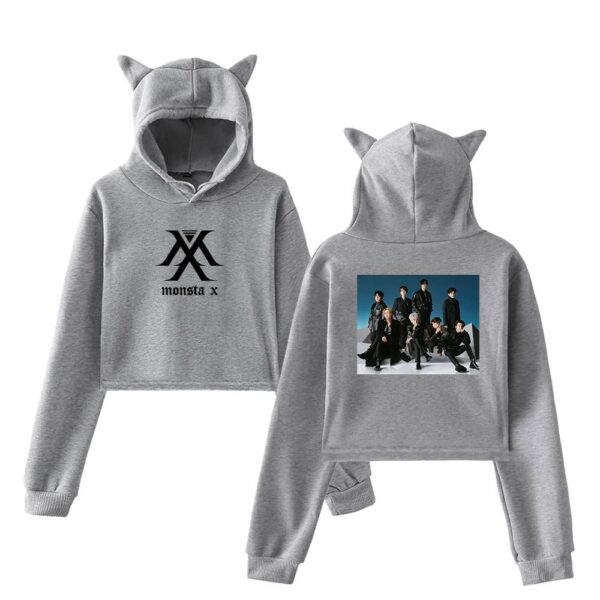 Monsta X Cropped Hoodie #8 - Image 4