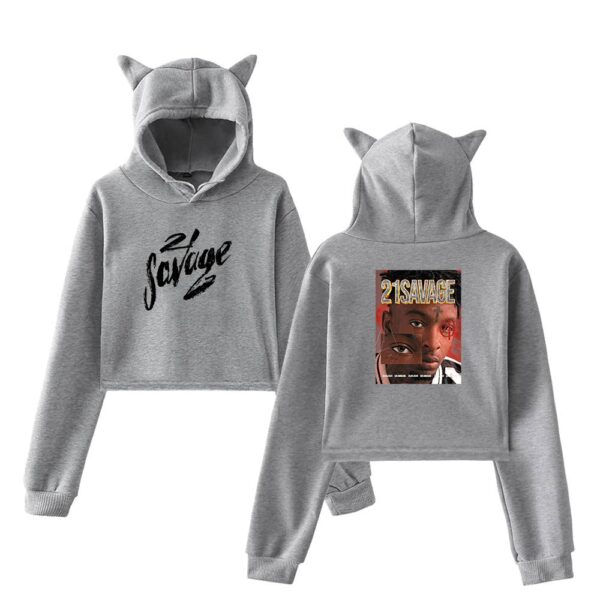 21 Savage Cropped Hoodie #4 - Image 4