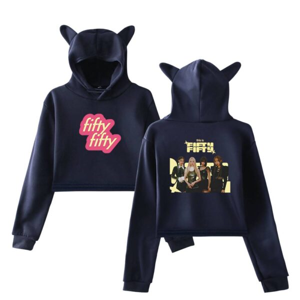 Fifty Fifty Cropped Hoodie #4 - Image 3