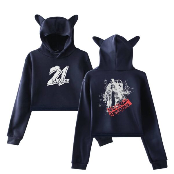 21 Savage Cropped Hoodie #3 - Image 4