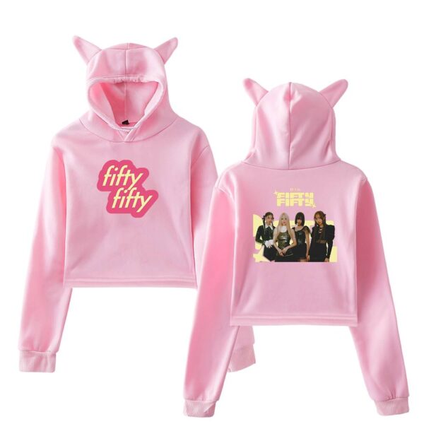 Fifty Fifty Cropped Hoodie #4 - Image 5