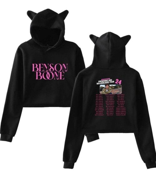 Benson Boone Fireworks & Rollerblades Cropped Hoodie #3 + Gift
